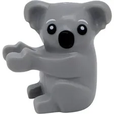 LEGO Printed Face Gray Koala Animal Figure Minifigure Accessory Part 1pc 100988