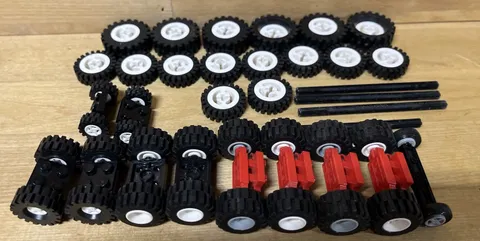 Lot of 31 VTG LEGO WHEELS Tires/Rims/Etc.