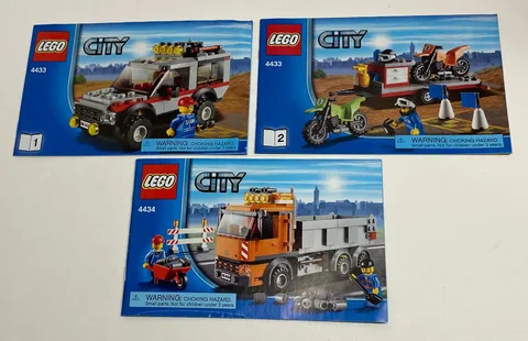Lego 4433 City Dirt Bike Transport Lot Of 3 Replacement Instruction Manuals Only