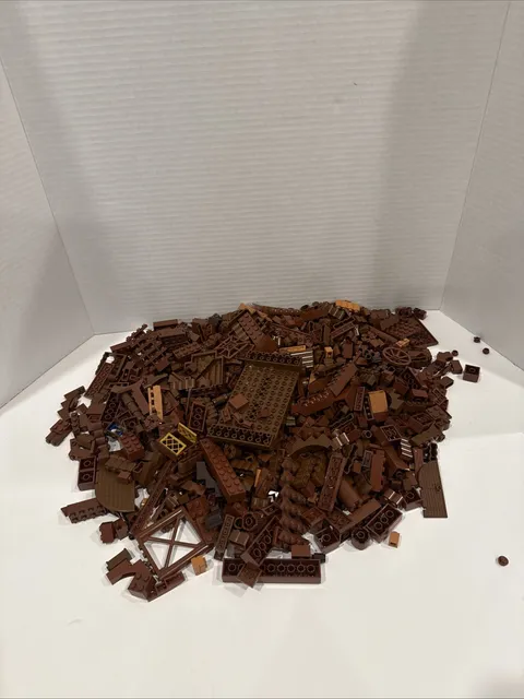Lot Of 2 Pounds (Lbs) Lego Random Brown Parts Pieces Bricks Sorted