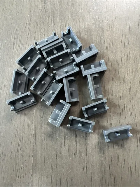 LEGO 3937 Dark Bluish Gray Hinge Brick 1 x 2 Base 19 Pieces