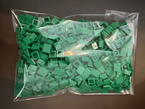 Lego 500 + Green Slope Sloped 30 1 x 1 x 2/3 Stud Pieces Lot Bulk 