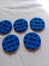 No 94 5 X Lego Plate 4x4 Round 60474 Blue