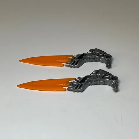 LEGO Hero Factory Fire Shooter w/Orange Flexible Rubber Blade 87806pb01 Lot of 2