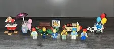 LEGO 10303 Loop Coaster Minifigs, Food Booths, Bench, Balloons.