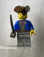 Lego Minifigure Pirate 1989 pi008 Blue Jacket Comic Adventure Set 6255 Rare Item