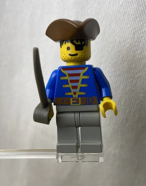 Lego Minifigure Pirate 1989 pi008 Blue Jacket Comic Adventure Set 6255 Rare Item