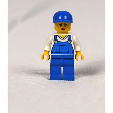 Lego City Female Minifigure cty0269 Blue Overalls Set 4432 Garbage Truck Worker