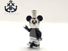 LEGO 2019 DISNEY Minifigure Mickey Mouse Vintage Silver Steamboat Willie idea049