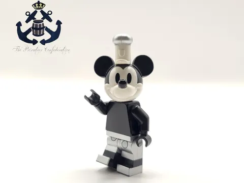 LEGO 2019 DISNEY Minifigure Mickey Mouse Vintage Silver Steamboat Willie idea049