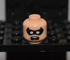 LEGO - Minifig, Head Black Eye Mask with Eye Holes, Determined / Scared (Robin)