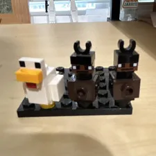 LEGO Minecraft chicken and 2 bats good con