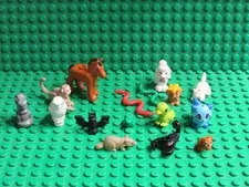 Lot of Lego minifigures animals monkey pets dog cat bird  snake horse frog C14