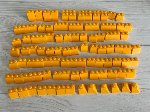LEGO BRIGHT LIGHT ORANGE LOT 94 PCS 2X2 3X2 SLOPE BRICK VARIETY BUILDING PIECES