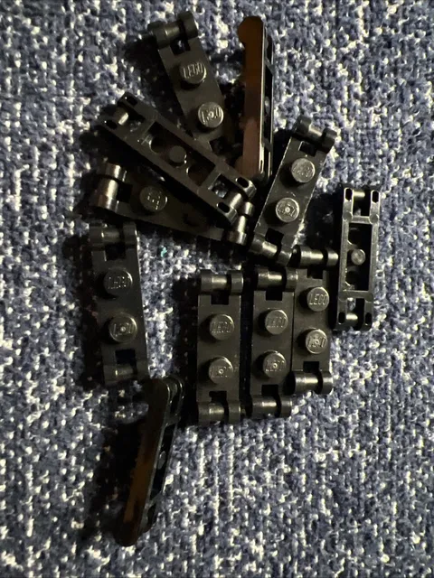 LEGO 18649 Black Plate, Modified 1 x 2 with Bar Handles on Ends 11 Pieces