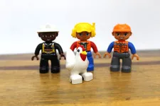 Lego Duplo Construction,Firefighter,Tracked Excavator Operator & Chicken Figures