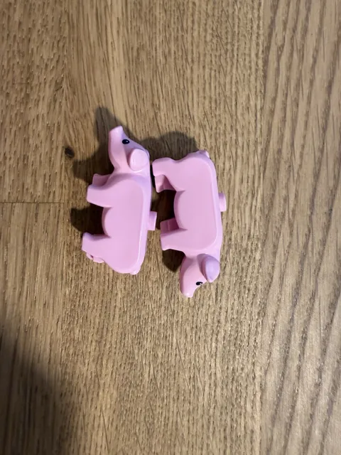 LEGO Farm Animals Pink Pig Animal Parts, Plastic Pieces Lot - 2