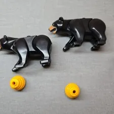 2 Lego Black Bears 2 Studs on Back Animal City Figure Minifigure w Bee Hive 