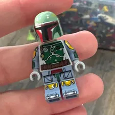 LEGO BOBA FETT Minifigure Star Wars (green helmet, gray legs)
