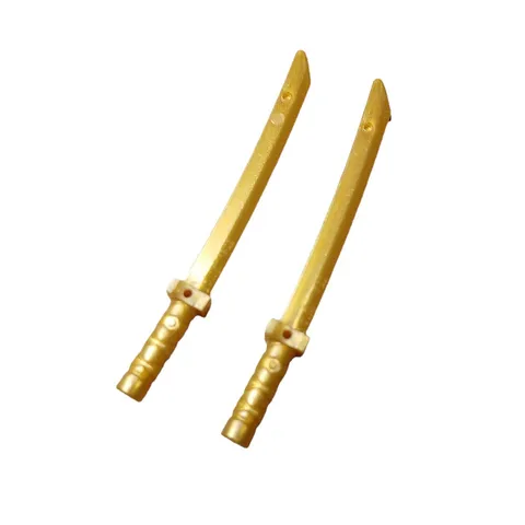 LEGO Lot of 2 Pearl Gold Katana Sword Castle Ninja Ninjago Minifigure Weapon