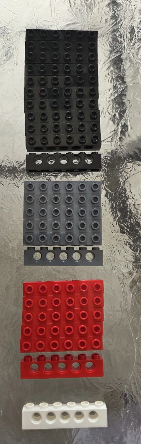 LEGO #3894 TECHNIC BRICK 1 X 6 WITH HOLES- 24 PIECES