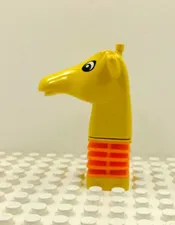 Lego Duplo Primo Giraffe Head w/ ribbed flexible connector yellow/orange