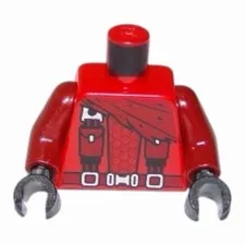LEGO Minifigure Ninjago Cape, Suspenders, Pouches, Belt Buckle, Dragon Logo