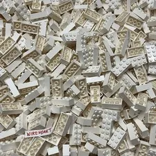 LEGO 100 2x4 Bricks White - Bulk Parts Pieces MOC CITY Building 3001