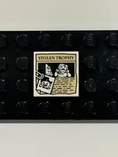 NEW Lego City 2x2 WHITE TILE Scooby-Doo Stolen Trophy Newspaper Article 75901