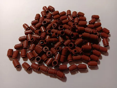LEGO BULK LOT OF 100 REDDISH BROWN 1X1 ROUND BRICKS OPEN STUD #3062B