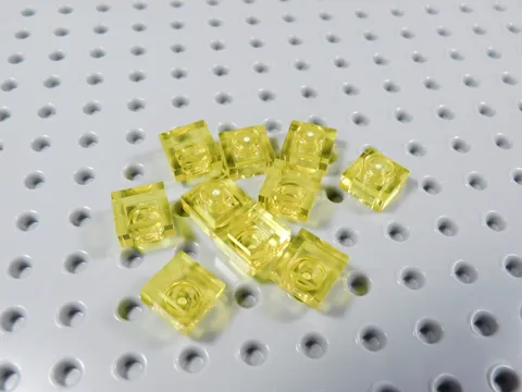 LEGO Lot of 10 Trans Yellow 1x1 Plates BA