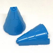LEGO Parts Dk. Azure Tower Roof 2 x 4 x 4 Half Cone Shaped w/Roof Tile 35563 X 2