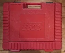 Lego 2 vintage (1985) red 15"x13"x4" locking storage container briefcases