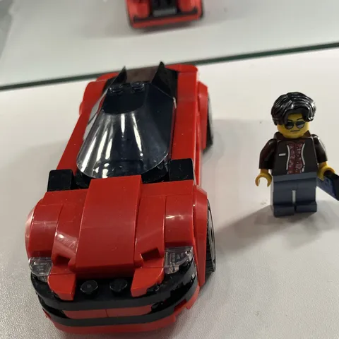 LEGO Red & Black Sports Car Build with Minifigure