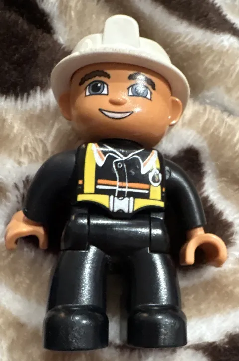 LEGO Figure Fire Chief Black Suit with White Hat