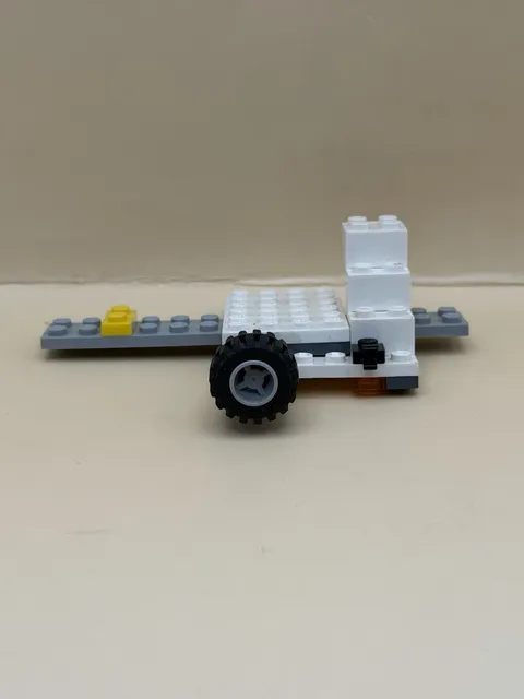LEGO Incomplete Truck Chassis White Gray Yellow Wheels Parts Project