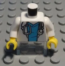 Lego figure accessories top torso white with decor
