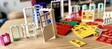 LEGO Fabuland Bulk Lot Doors Windows Frames Parts Pieces Multicolor Plastic