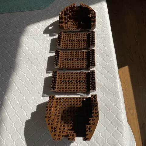 Vintage Lego 6285 Pirate Ship Brown Hull Boat Base Bow Middle Stern NEAR MINT!