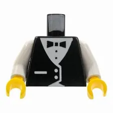 LEGO Minifigure Torso Town Vest Formal with Bow Tie