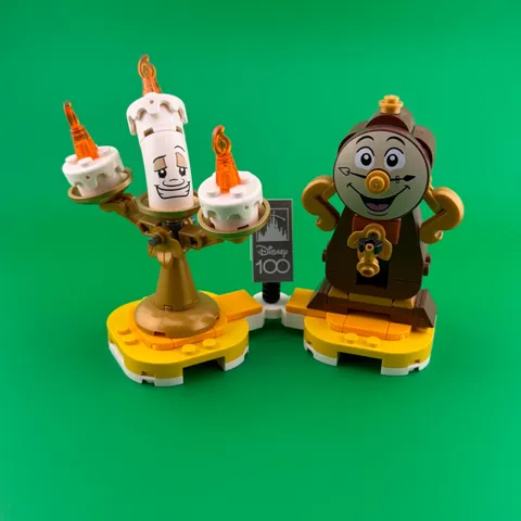 LEGO Disney Lumiere Cogsworth 43226 Retired Beauty & The Beast Figures Complete