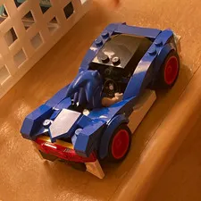 LEGO Blue & Black Race Car Vehicle Build, Red Wheels, Plastic