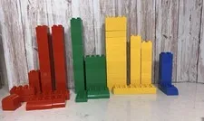 Vintage Duplo Lego Bricks Blocks Lot of 89 Basic Colors Green Red Blue Yellow