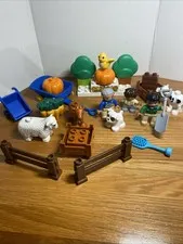 Lot of Lego Duplo Farm Animals Cow Goat Sheep Dog Bird Pumpkins Figures