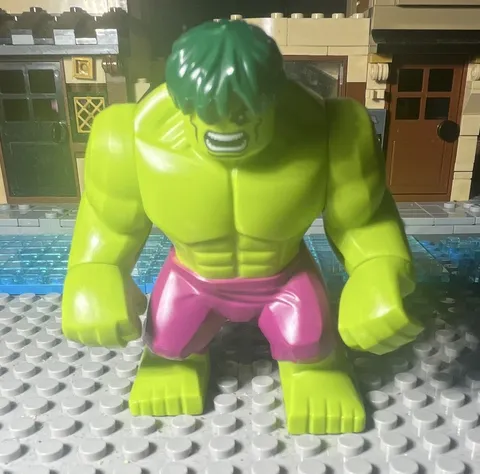 LEGO Marvel Hulk Bigfig Minifigure Green w/ Magenta/Purple Pants