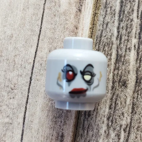 NEW Lego Gray MINIFIG HEAD Female Girl Zombie Bride -Halloween Monster Fighters