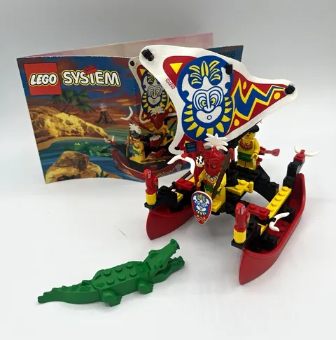 LEGO Pirates Islanders 6256 Catamaran w/Crocodile, 2 Minifigs, & Booklet 1994