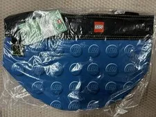 LEGO Carrying Case Blue Storage Pouch Bag w/ Black Zipper Top (LEGO Logo)