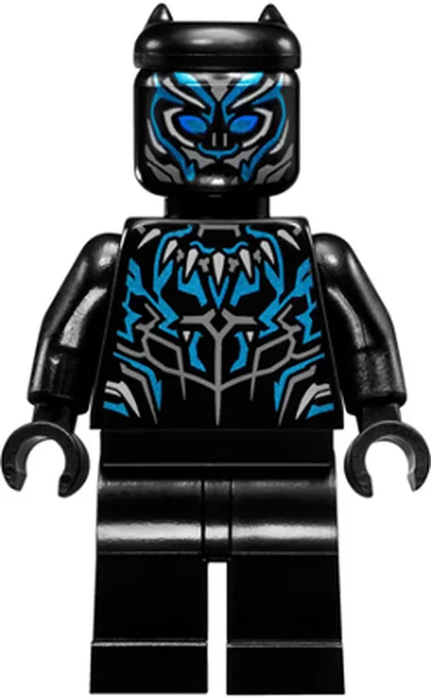 LEGO [No Color/Any Color] Black Panther - Metallic Light Blue Highlights sh0478