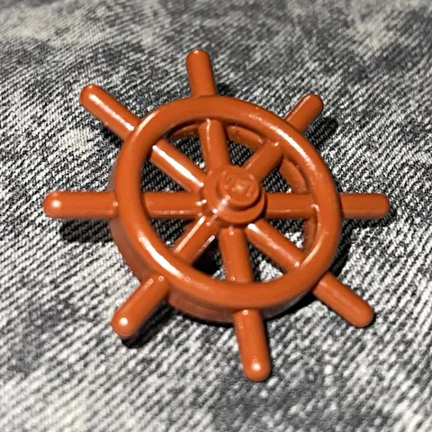 LEGO Brown Ship Wheel Steering Building Toy Part, Plastic, 1 Piece